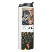 Aangepast 4 Foto collage Beste opa ooit Thermosbeker (Gedraaid links)