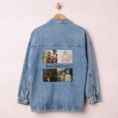 Aangepast 4 Foto collage Beste pap ooit Denim Jacket (Hangar)