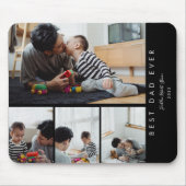 Aangepast 4 Foto Collage Beste pap ooit monogramme Muismat (Voorkant)