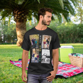 Aangepast 4 Foto collage Beste pap ooit Vaderdag T-shirt