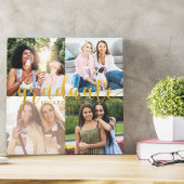 Aangepast 4 Foto Collage Gold Afstuderen Afstudere Canvas Afdruk