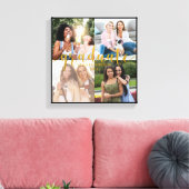 Aangepast 4 Foto Collage Gold Afstuderen Afstudere Canvas Afdruk (Insitu (Woonkamer))