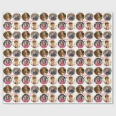 Aangepast 4 Foto Collage Gold Heart Merry kerst Cadeaupapier (Vlak)