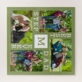 Aangepast 4 Foto Collage Green Best Stepdad Ever Legpuzzel (Horizontaal)