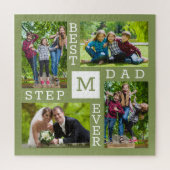 Aangepast 4 Foto Collage Green Best Stepdad Ever Legpuzzel (Verticaal)