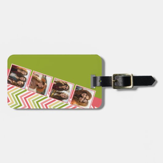 Aangepast 4 Foto collage Limoen en koraalschenken Bagagelabel (Voorkant horizontaal)