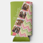 Aangepast 4 Foto collage Limoen en koraalschenken Seltzer Blikjeskoeler (Achterkant)