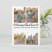 Aangepast 4 Foto Greatest Dad Ever Vaderdag Kaart (Staand voorkant)