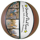 Aangepast 4 Foto groot pap ooit Vaderdag Basketbal (Verticaal)