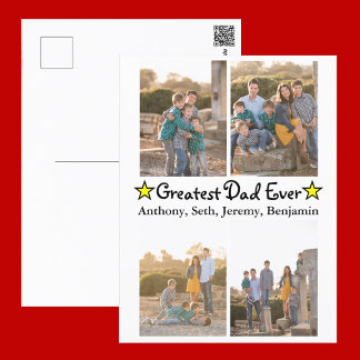 Aangepast 4 Foto groot pap ooit Vaderdag Briefkaart