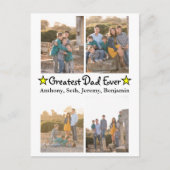 Aangepast 4 Foto groot pap ooit Vaderdag Briefkaart (Voorkant)