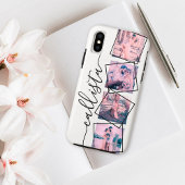 Aangepast 4 Foto Handgeschreven Monogram Naam Fami Case-Mate iPhone Case