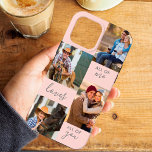 Aangepast 4 Foto Ieder van mij houdt van allemaal  Case-Mate iPhone Case<br><div class="desc">De gepersonaliseerde case van de Telefoon voor iphone 13 pro max (en vele andere modellen). Het hoesje is voorzien van een aangepaste fotocollage met vier van uw favoriete foto's en de tekst "Ieder van mij houdt van U allen". Het fotomalplaatje is opstelling klaar voor u om uw foto's toe te...</div>