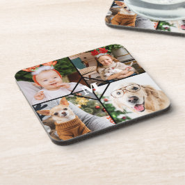 Aangepast 4 foto-monogram rood buffel bier onderzetter