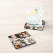 Aangepast 4 foto-monogram rood buffel bier onderzetter (Rechterzijde)