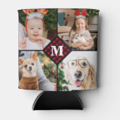 Aangepast 4 foto-monogram rood buffel blikjeskoeler (Voorkant)