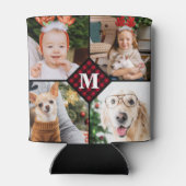 Aangepast 4 foto-monogram rood buffel blikjeskoeler (Achterkant)