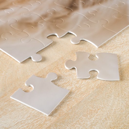 Aangepast 4 foto-monogram rood buffel legpuzzel (Zijkant)