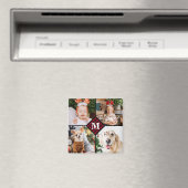 Aangepast 4 foto-monogram rood buffel magneet (Insitu (Vaatwasser))