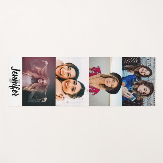 Aangepast 4 Fotocollage Aangepaste naam en monogra Yogamat (Voorkant (horizontaal))