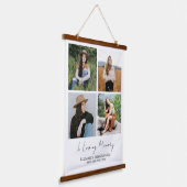 Aangepast 4 fotocollage begrafenis bij het houden hangend wandkleed (Gebogen)