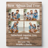 Aangepast 4 fotocollage Bonus Pap vaders dag Hood Fotoplaat (Voorkant)