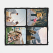 Aangepast 4 fotocollage fleece deken (Voorkant (Horizontaal))