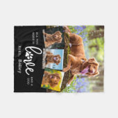 Aangepast 4 Fotocollage LOVE en DOG Fleece Deken (Voorkant (Horizontaal))