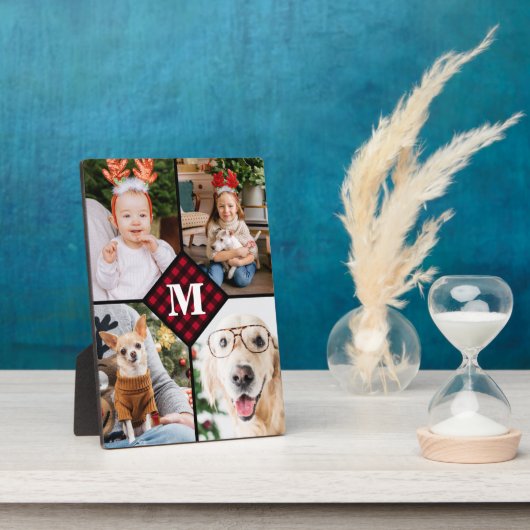 Aangepast 4 fotocollage rood speldenmonogram fotoplaat (Zijkant)