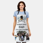 Aangepast 4 fotocollage werelden beste pap grillma schort (Gedragen)