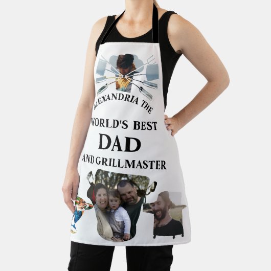 Aangepast 4 fotocollage werelden beste pap grillma schort (Insitu)