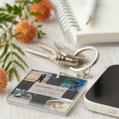 Aangepast 4-fotoraster Sleutelhanger van opa op ba (Voorkant Rechts)