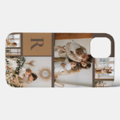 Aangepast 4 Foto's bruin monogram Case-Mate iPhone Case (Achterkant (horizontaal))
