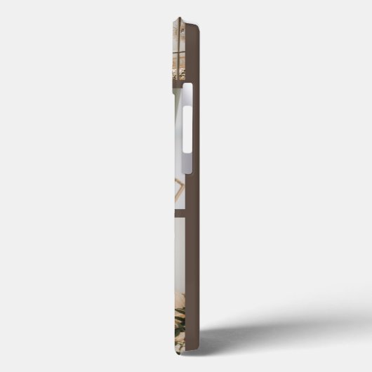 Aangepast 4 Foto's bruin monogram Case-Mate iPhone Case (Achterkant / Links)