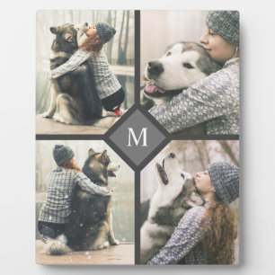 Aangepast 4-fotosjabloon met monogram fotoplaat