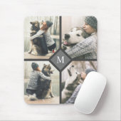 Aangepast 4-fotosjabloon met monogram muismat (Met muis)