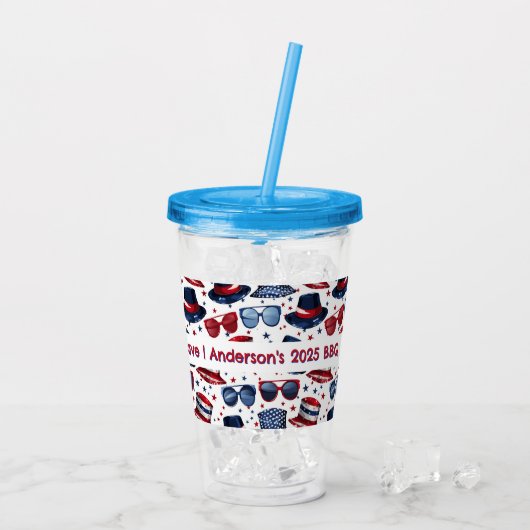 Aangepast 4 juli acryl drinkbeker (Achterkant ijs)
