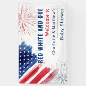 Aangepast 4 juli Baby shower Rood Wit Blauw Spandoek (Verticaal)