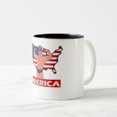 Aangepast 4 juli Cup Tweekleurige Koffiemok (Voorkant rechts)
