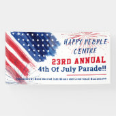 Aangepast 4 juli Parade Red White Blue Spandoek (Horizontaal)