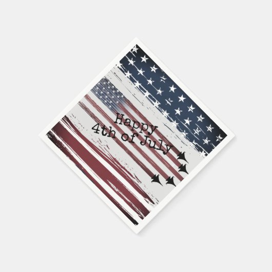 Aangepast 4 juli vlag vliegtuig Papieren servetten (Hoek)