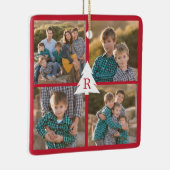 Aangepast 4 kerstboomkleurenfoto's rood keramisch ornament (Rechts)
