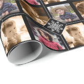 Aangepast 4 Kerstmis met fotocollage Snowflake Cadeaupapier (Rol Hoek)