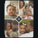 Aangepast 4 Monogram fotocollage iPad Cover<br><div class="desc">Een speciaal gepersonaliseerd cadeau met 4 van uw aangepaste foto's en monogram initiaal. Gebruik de ontwerpgereedschappen om extra tekst toe te voegen in elk gewenst lettertype en elke gewenste kleur. Upload meer foto's, bewerk de achtergrondkleur of kies uit al onze apparaatstijlen voor uw hoesje. Aangepaste foto-hoesjes maken een uniek cadeau...</div>