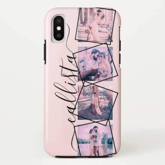 Aangepast 4 Monogram met handgeschreven foto-voorb Case-Mate iPhone Case (Achterkant)