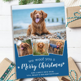 Aangepast 4-pet-foto Hondenliefhebber voor fijne k Feestdagenkaart