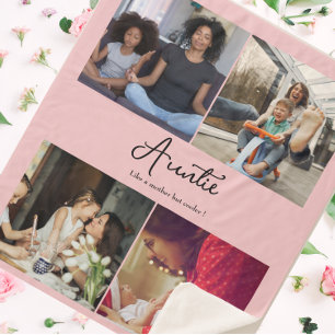 Aangepast 4 Tante tante met foto-inklage tante Sherpa Deken