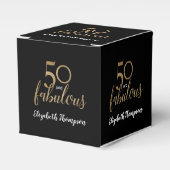 Aangepast 50 en geweldige 'Birthday Gold Black'-Co Bedankdoosjes (Voorkant Zijde)