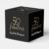 Aangepast 50 en geweldige 'Birthday Gold Black'-Co Bedankdoosjes (Achterkant)