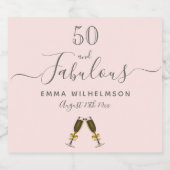 Aangepast 50 geweldige verjaardagsfeestjes roos go sparkling wijnetiket (Enkel label)